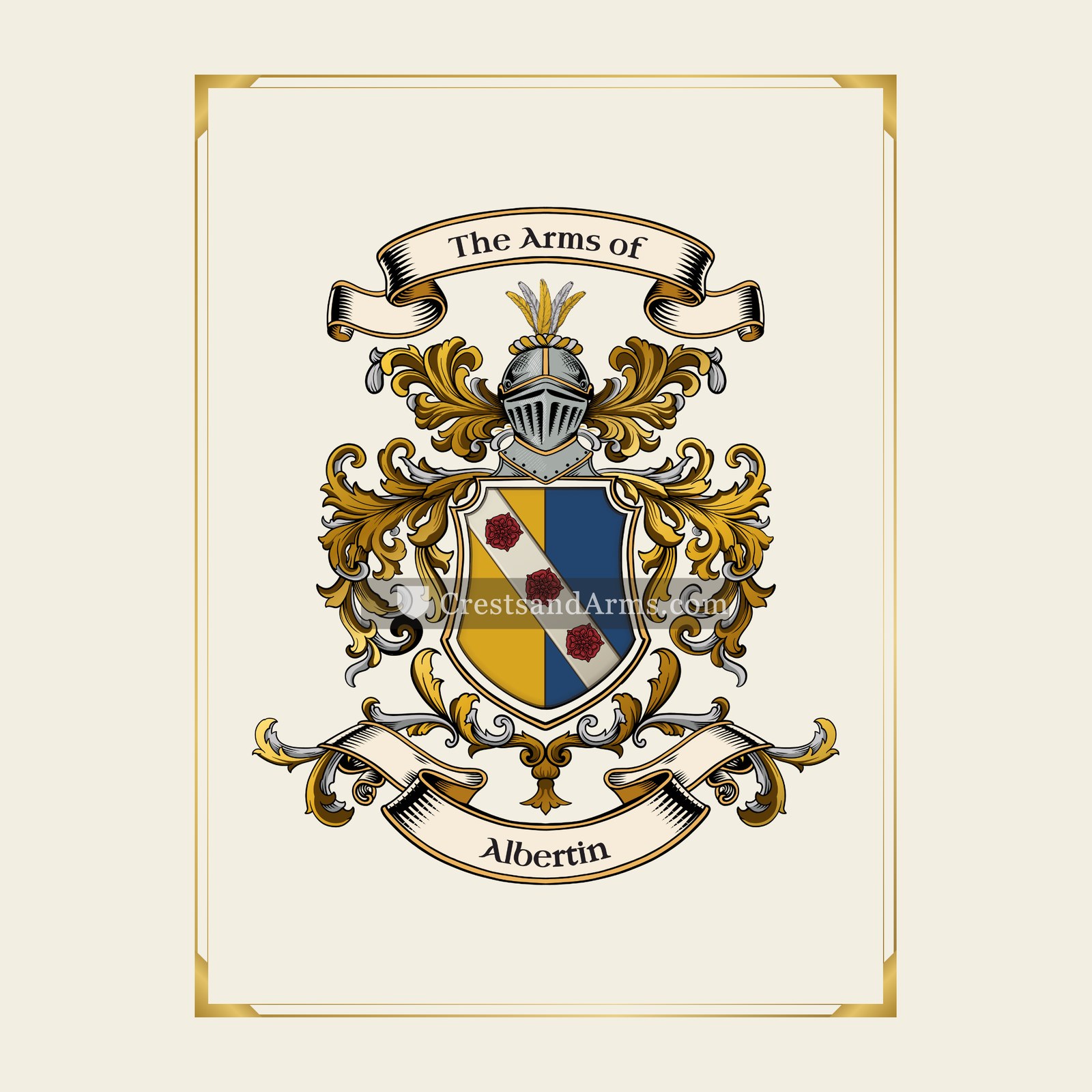 With gold border