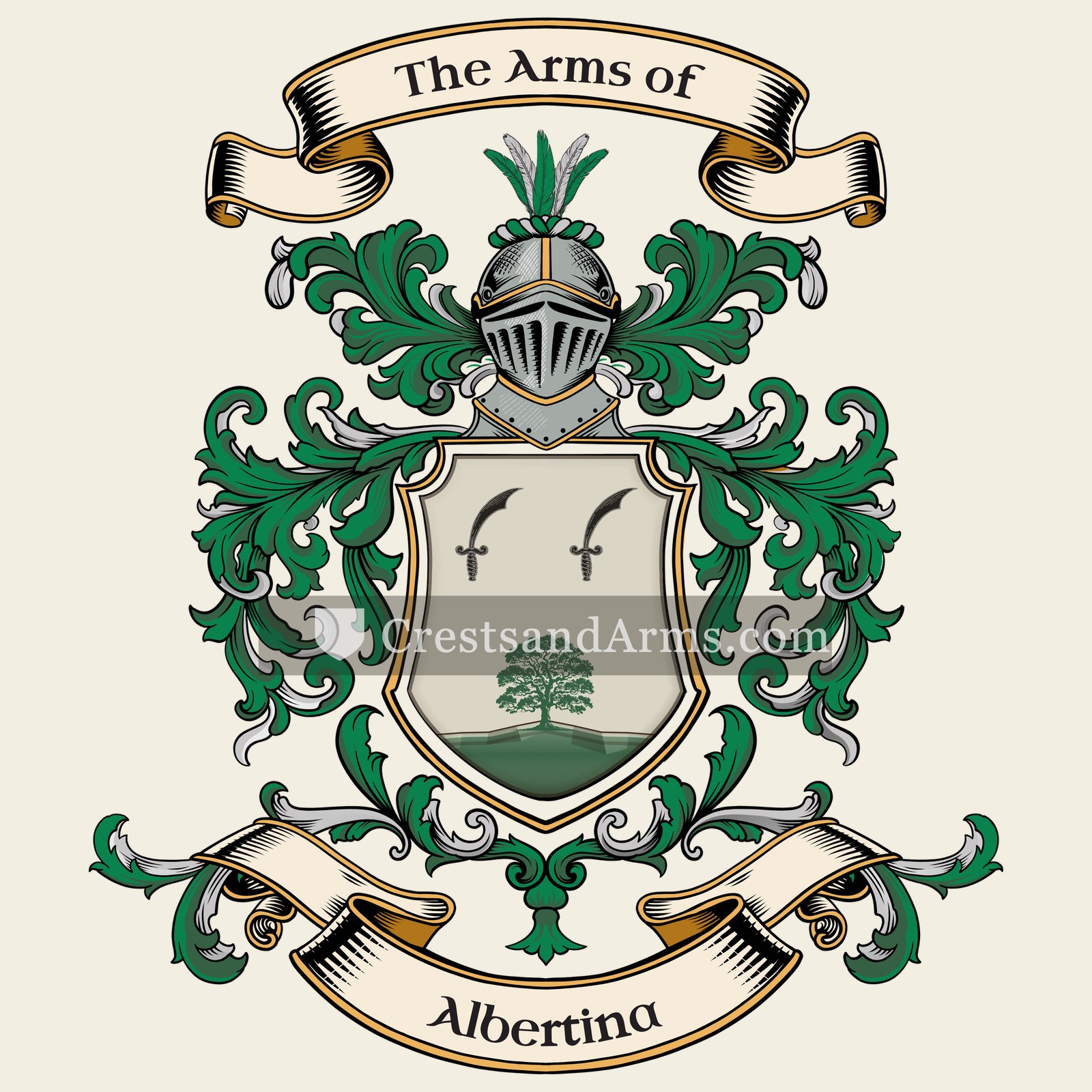 The Albertina coat of arms, drawn from the recorded blazon