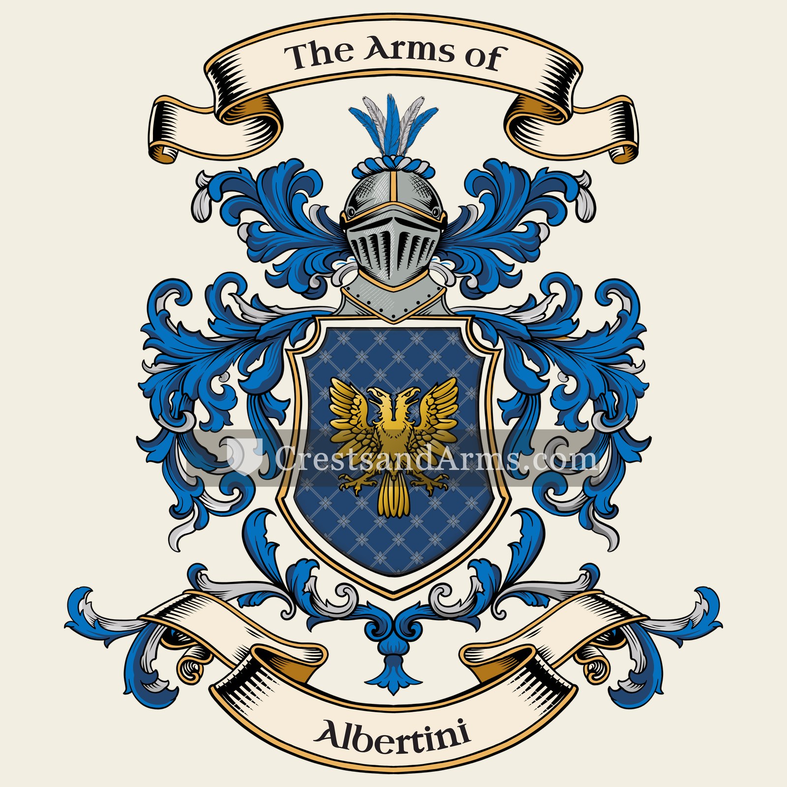 The Albertini coat of arms, drawn from the recorded blazon
