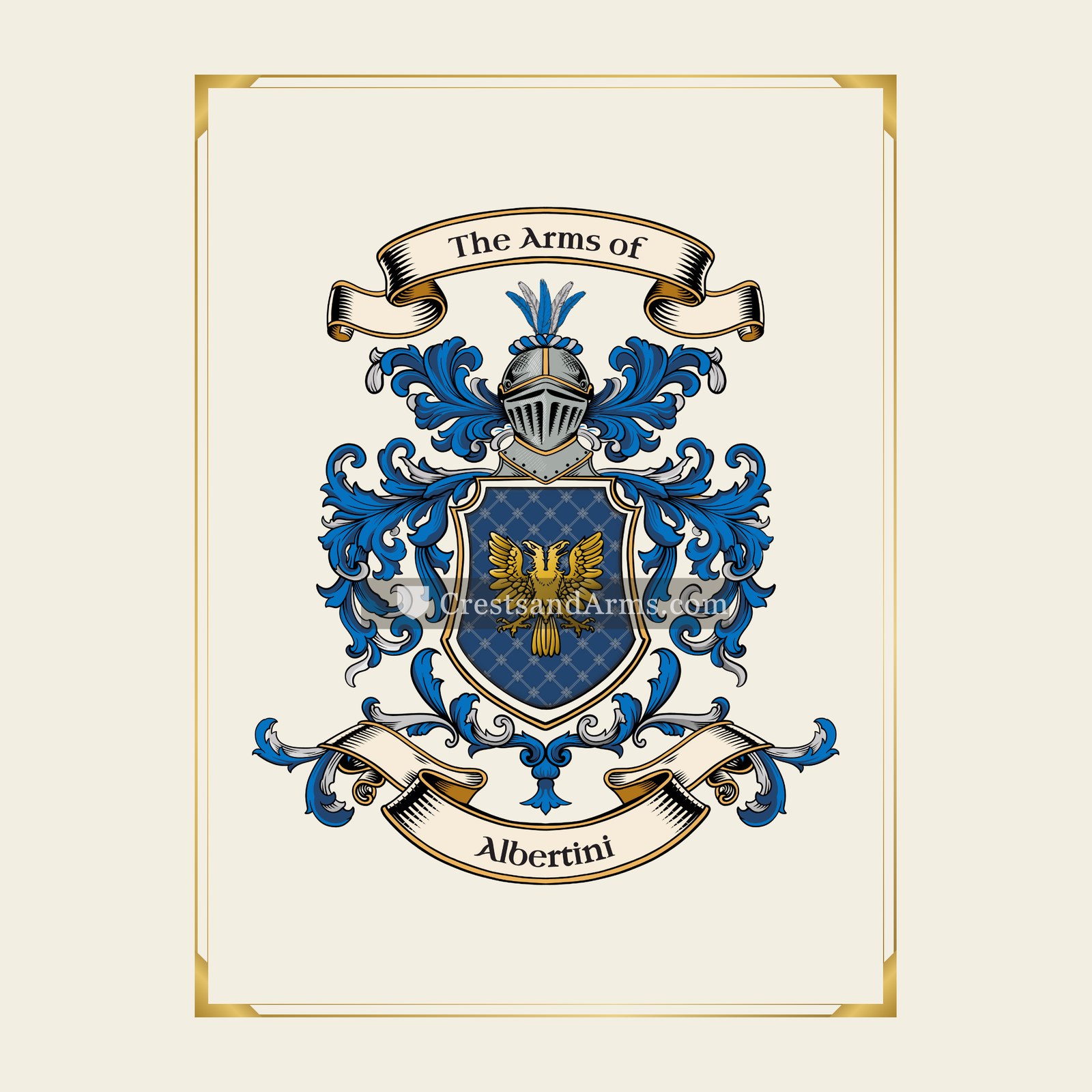 With gold border