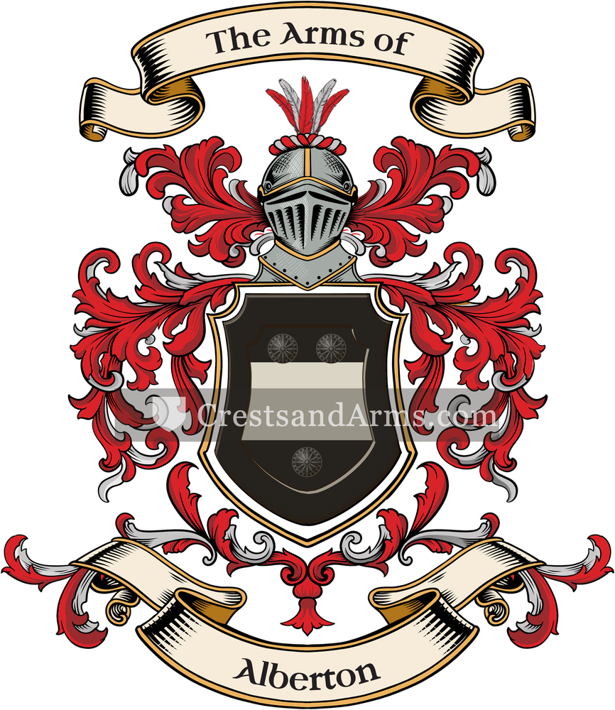 The Alberton coat of arms, drawn from the recorded blazon