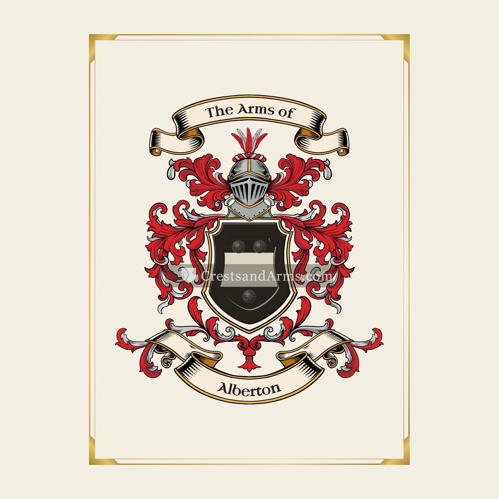 With gold border