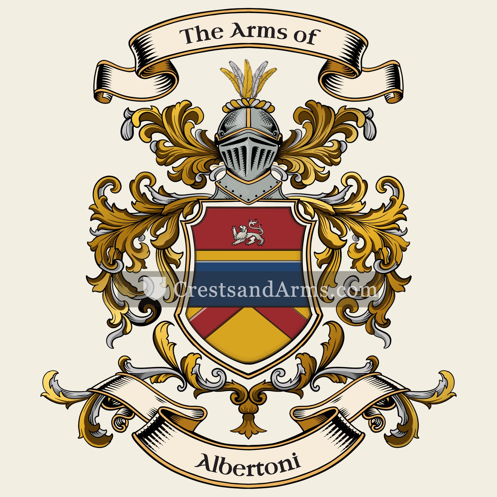 The Albertoni coat of arms, drawn from the recorded blazon