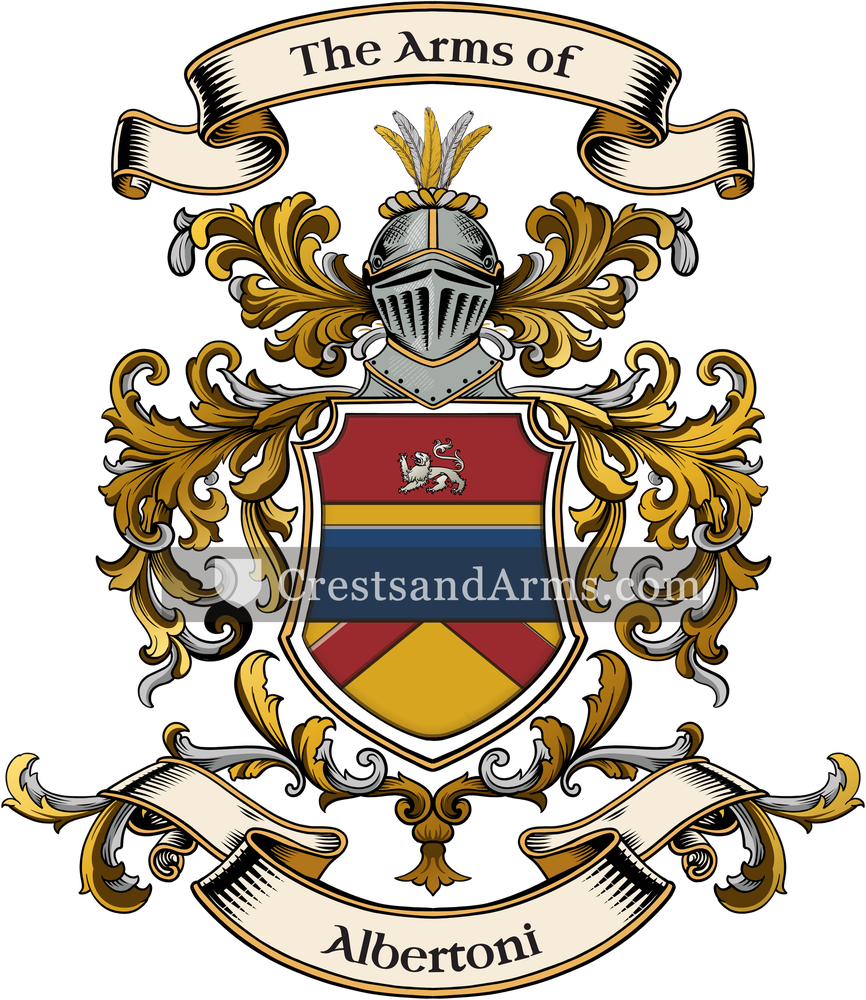 The Albertoni coat of arms, drawn from the recorded blazon