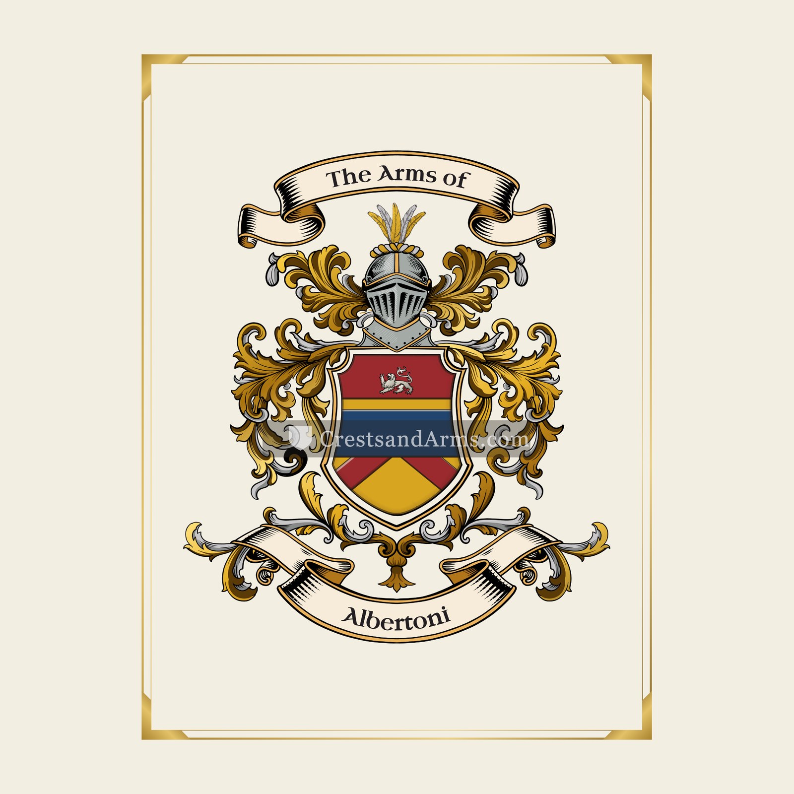 With gold border