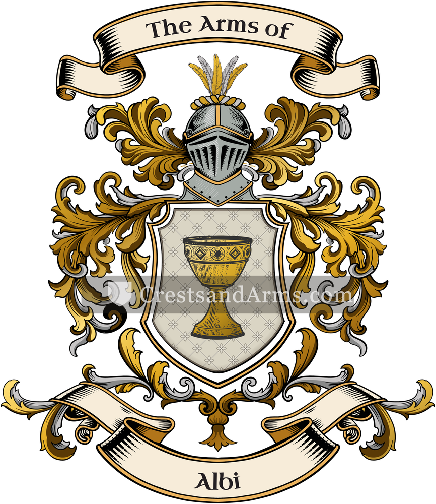 The Albi coat of arms, drawn from the recorded blazon