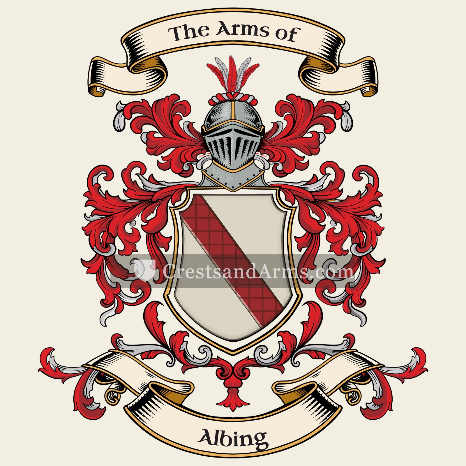 The Albing coat of arms, drawn from the recorded blazon