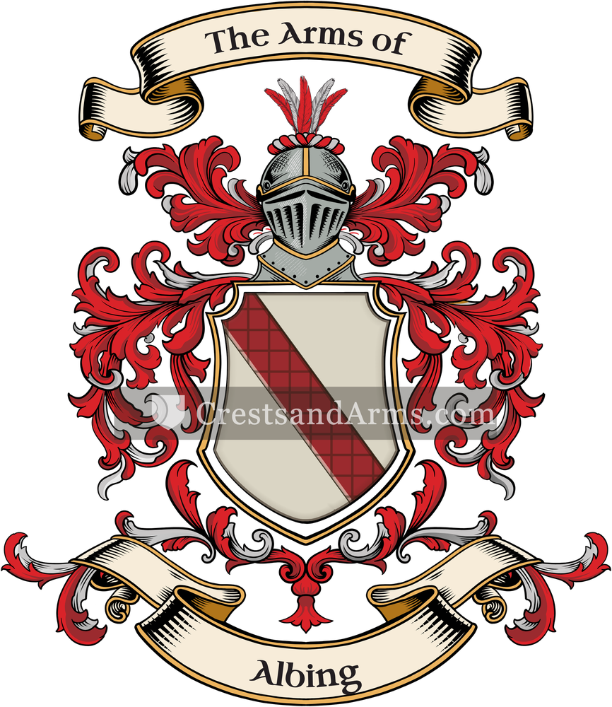 The Albing coat of arms, drawn from the recorded blazon