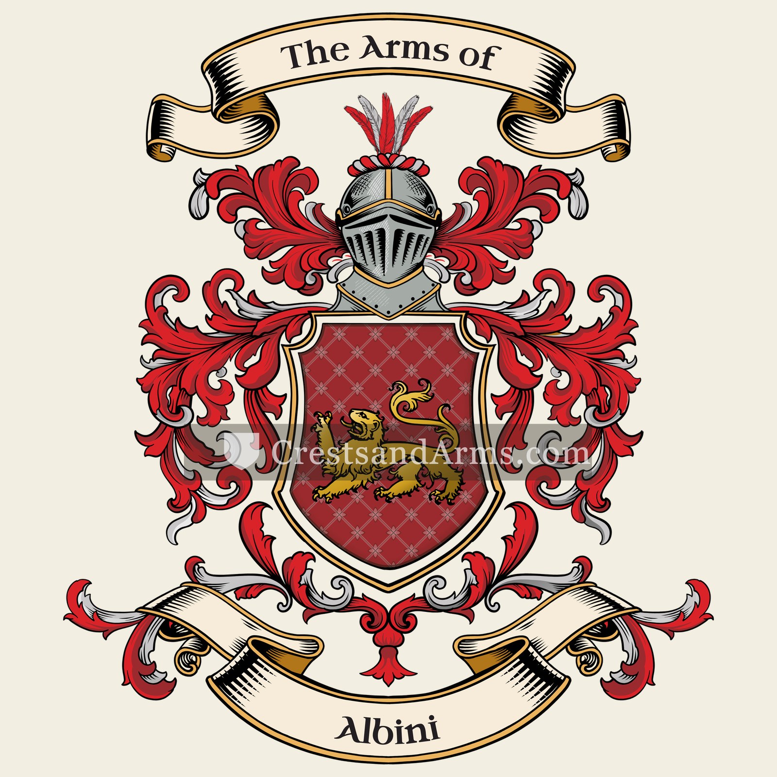 The Albini coat of arms, drawn from the recorded blazon