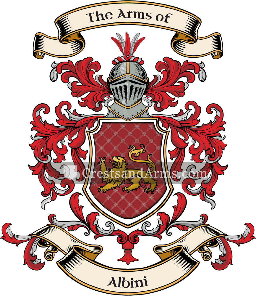 The Albini coat of arms, drawn from the recorded blazon
