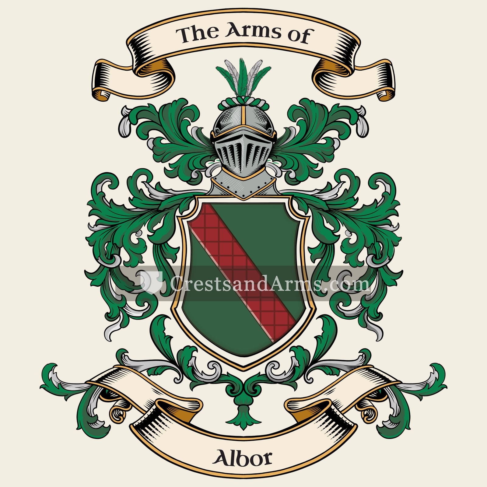 The Albor coat of arms, drawn from the recorded blazon