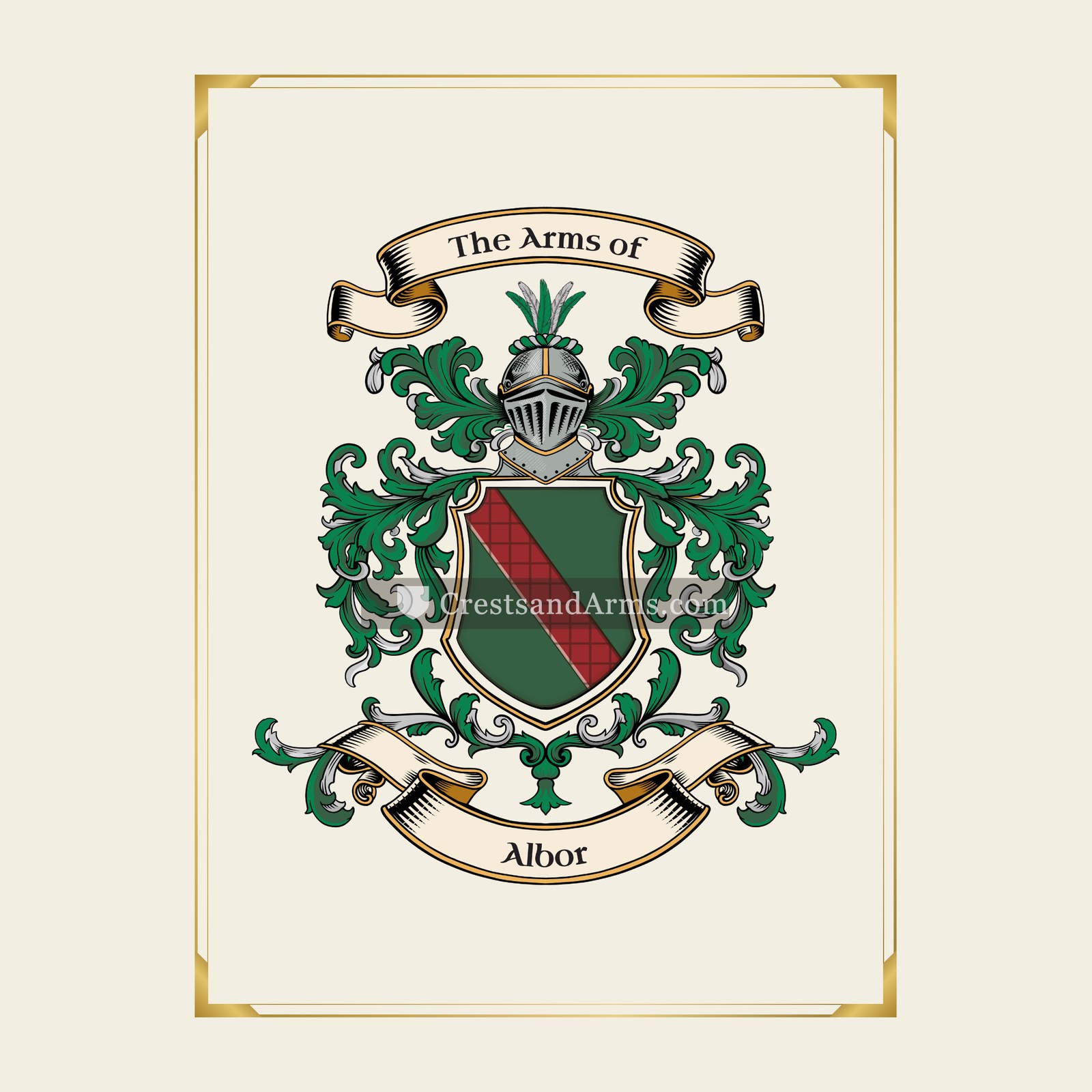 With gold border