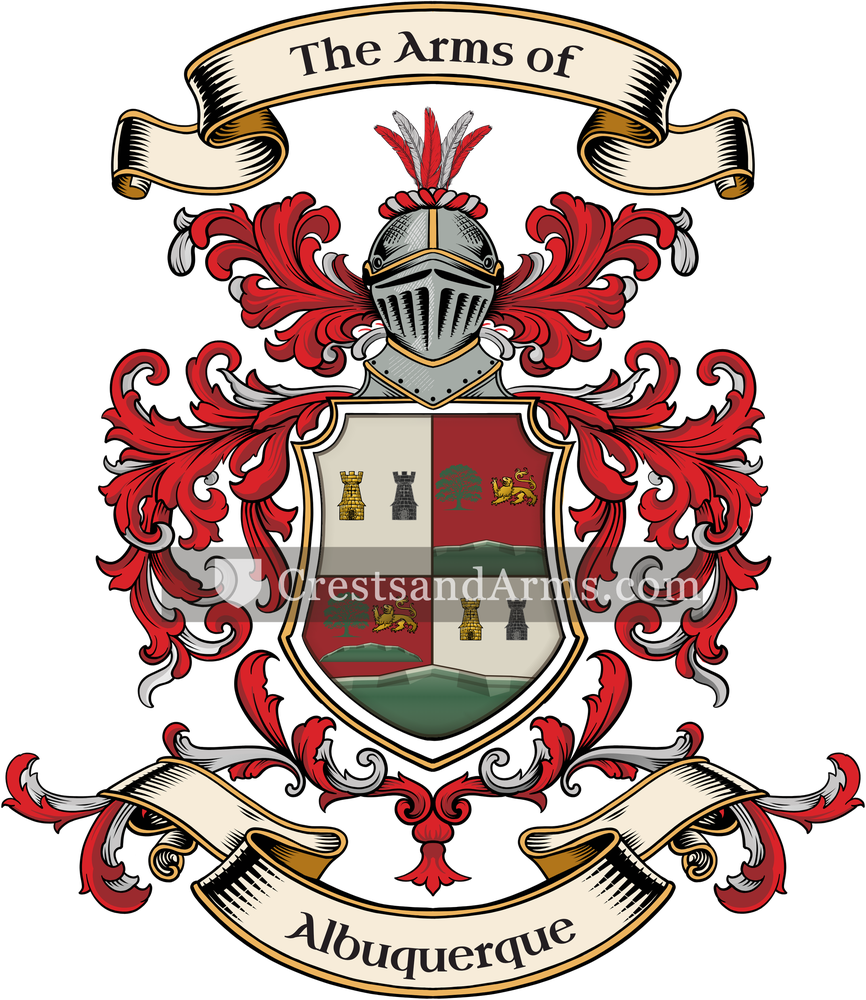 The Albuquerque coat of arms, drawn from the recorded blazon