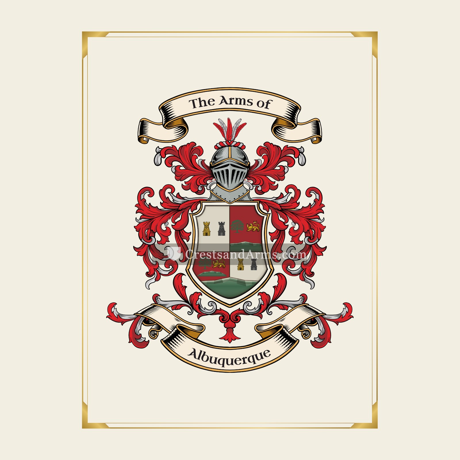 With gold border
