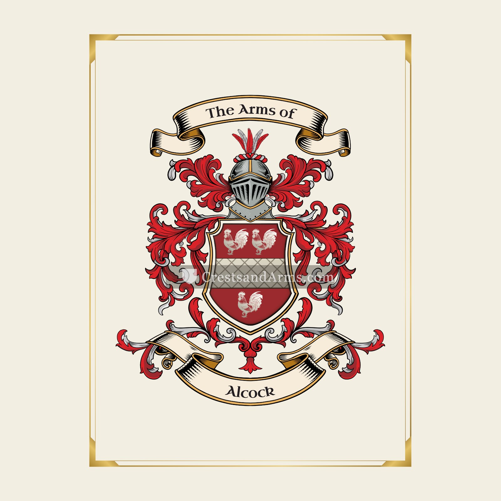 With gold border