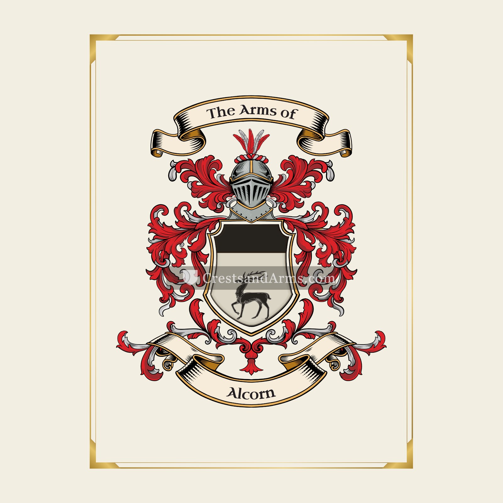 With gold border