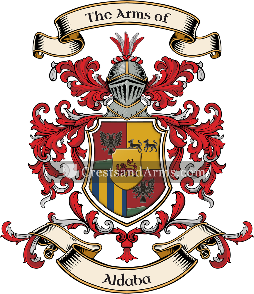 The Aldaba coat of arms, drawn from the recorded blazon