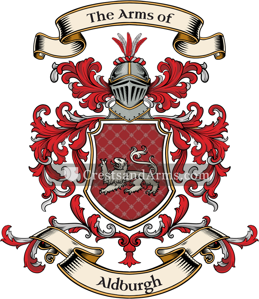 The Aldburgh coat of arms, drawn from the recorded blazon