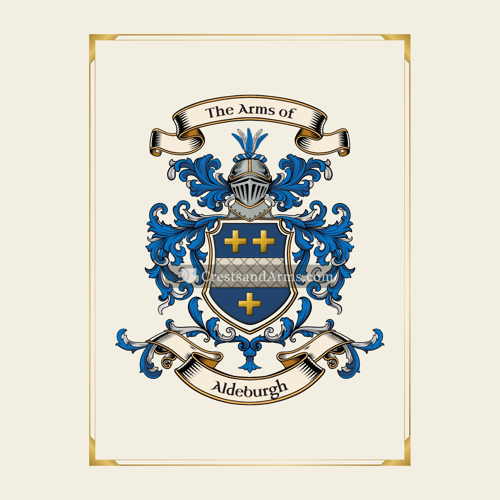 With gold border