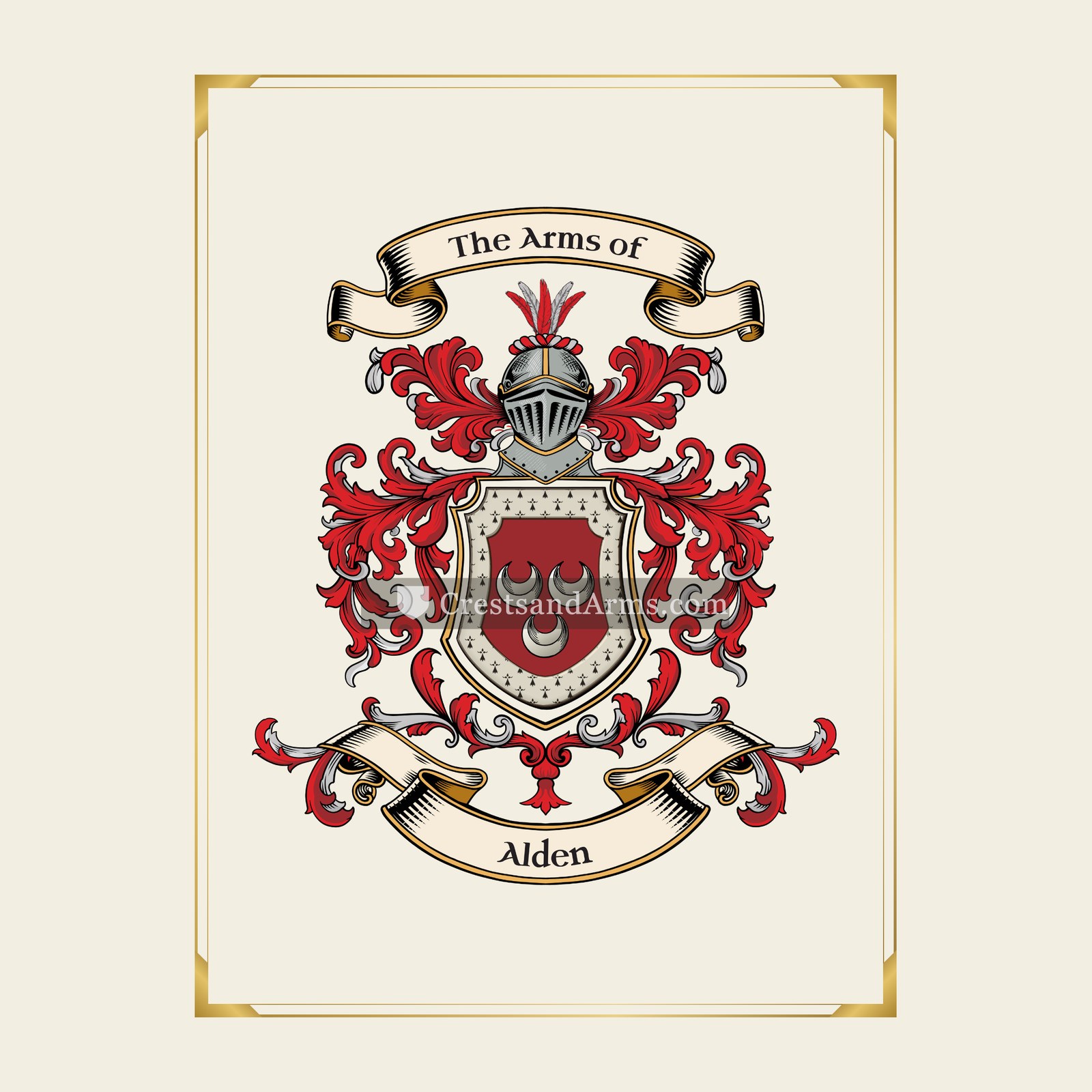 With gold border