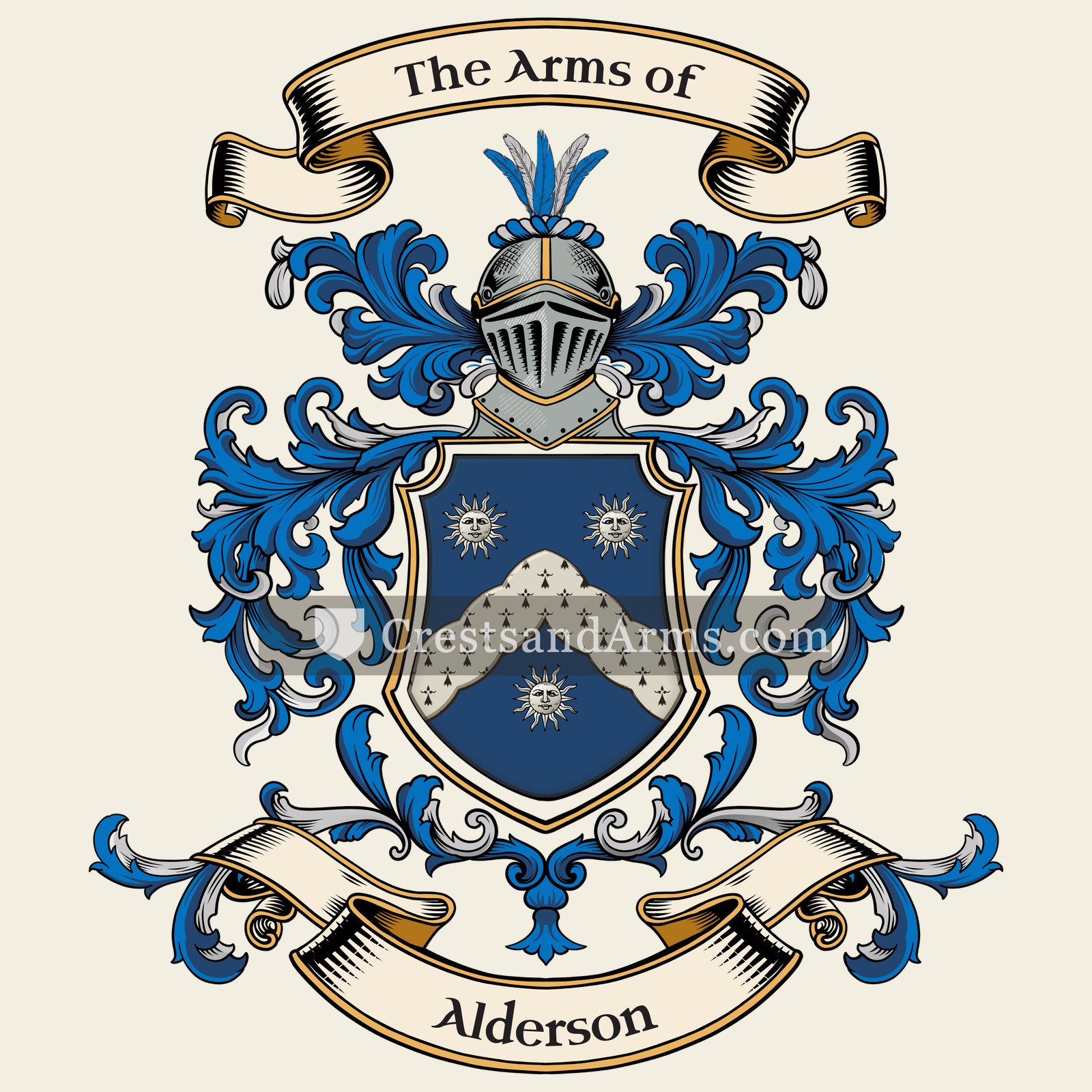 The Alderson coat of arms, drawn from the recorded blazon
