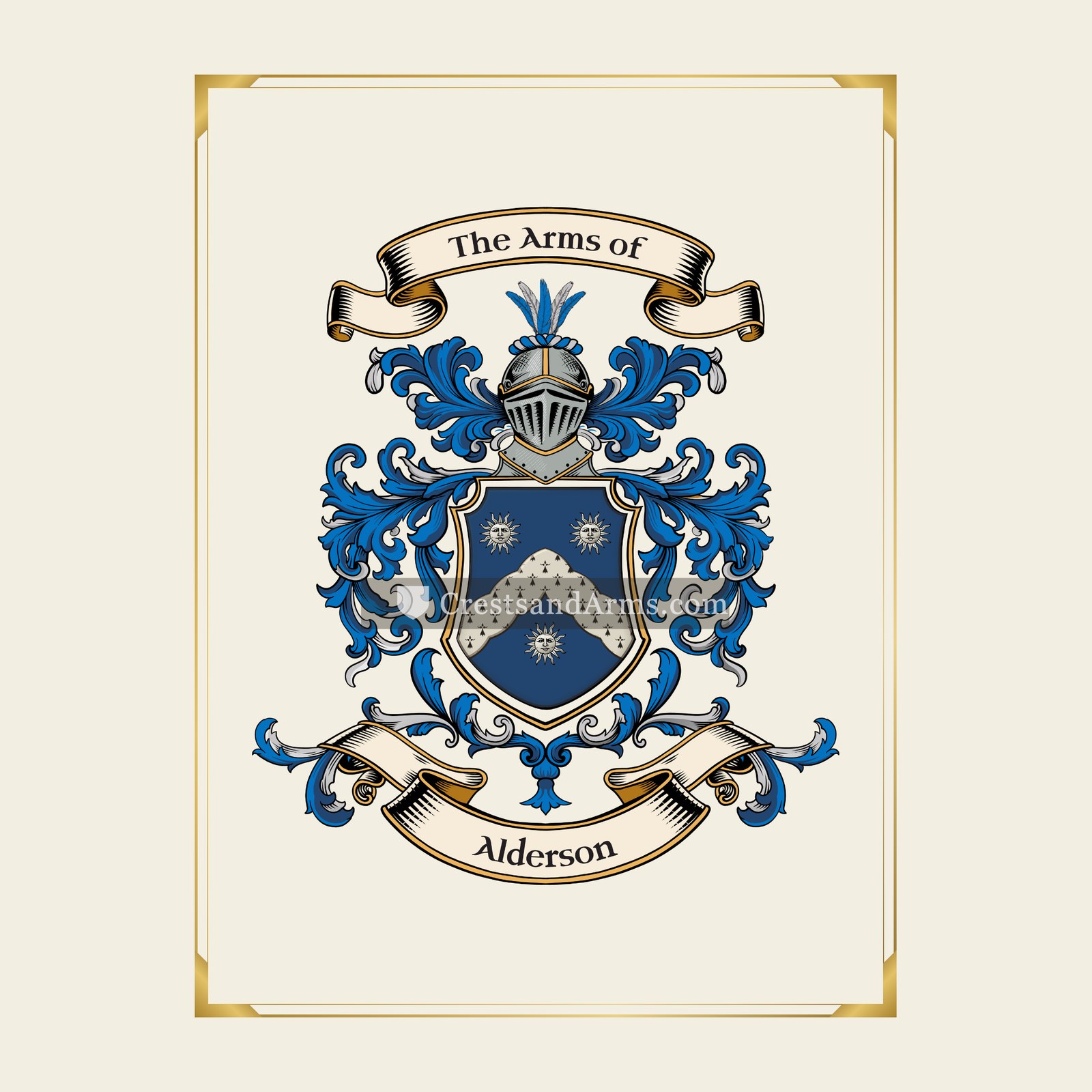 With gold border