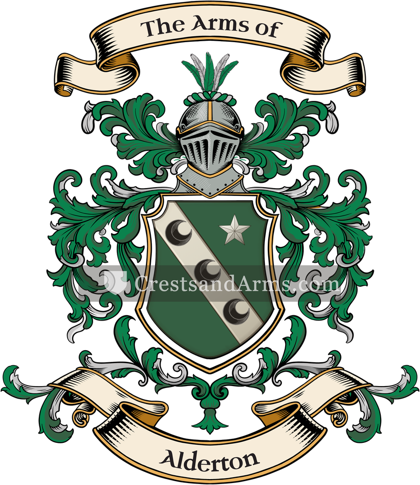 The Alderton coat of arms, drawn from the recorded blazon