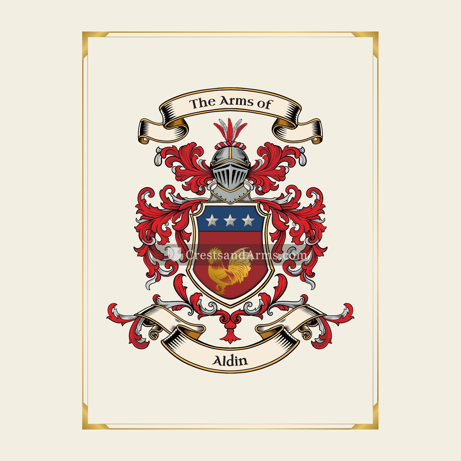 With gold border