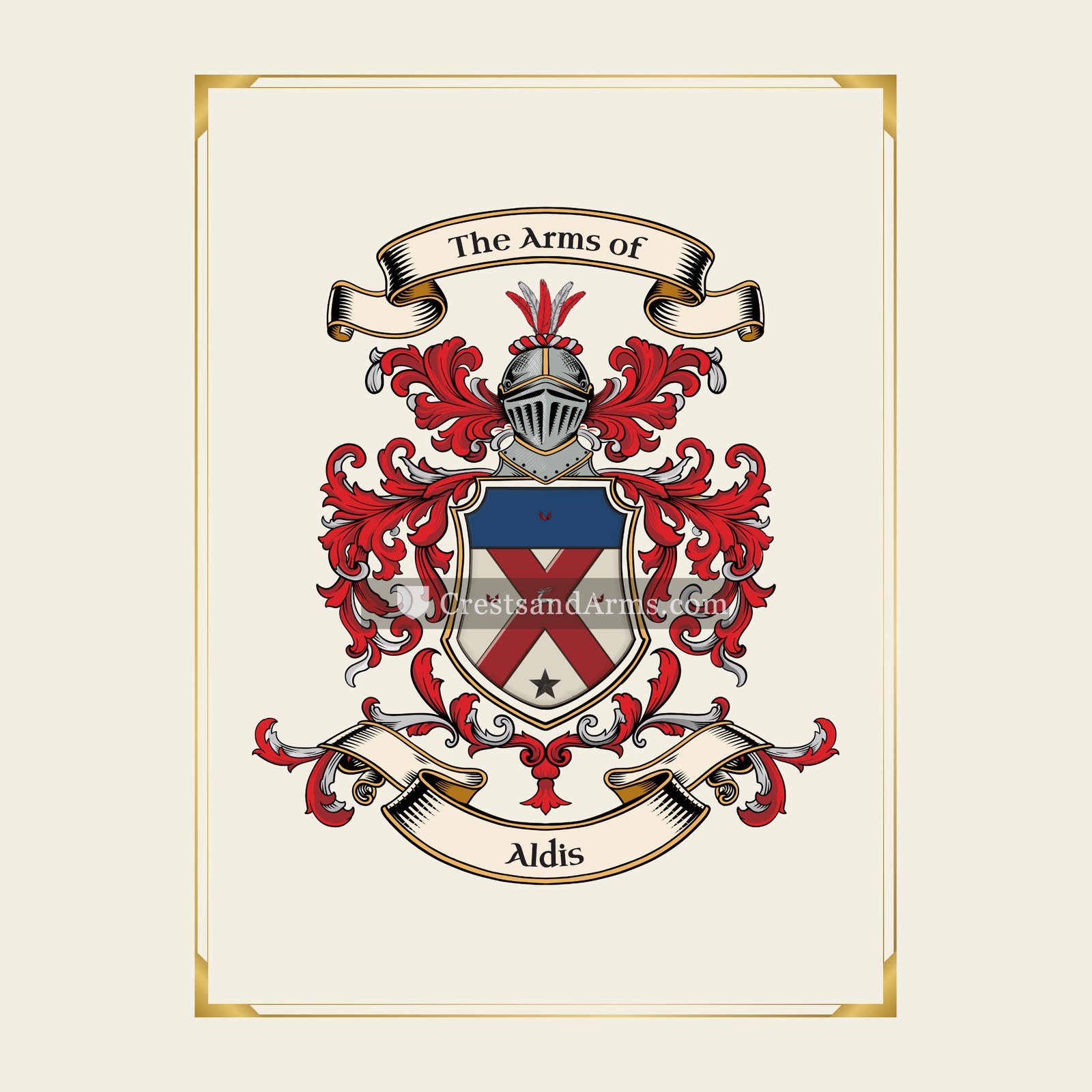 With gold border