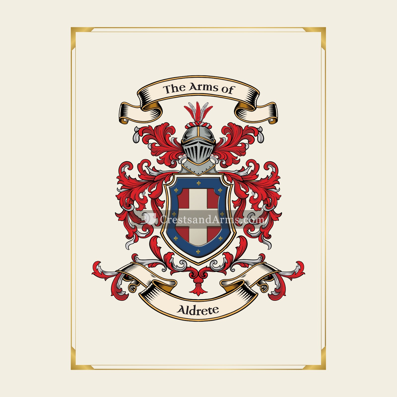 With gold border