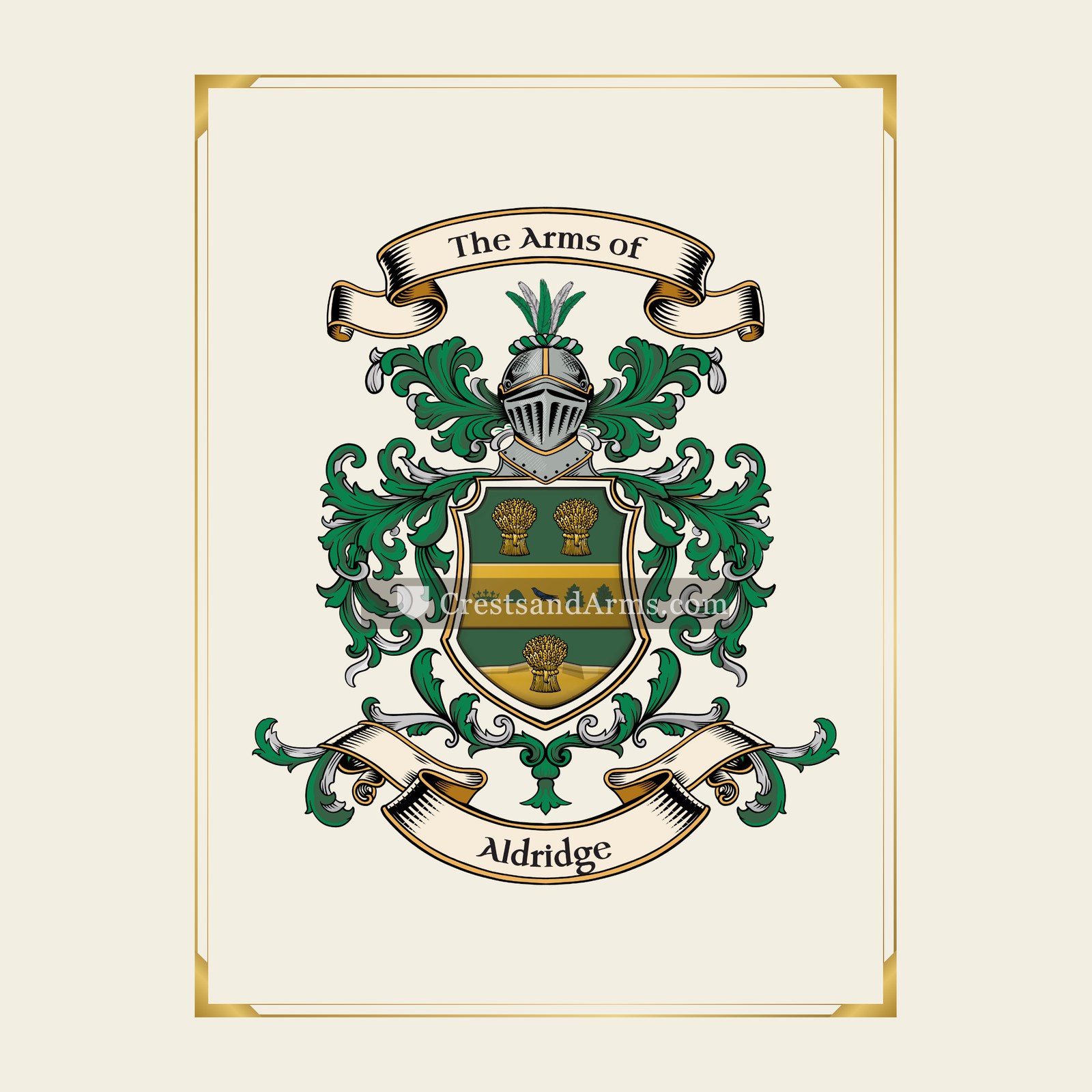 With gold border