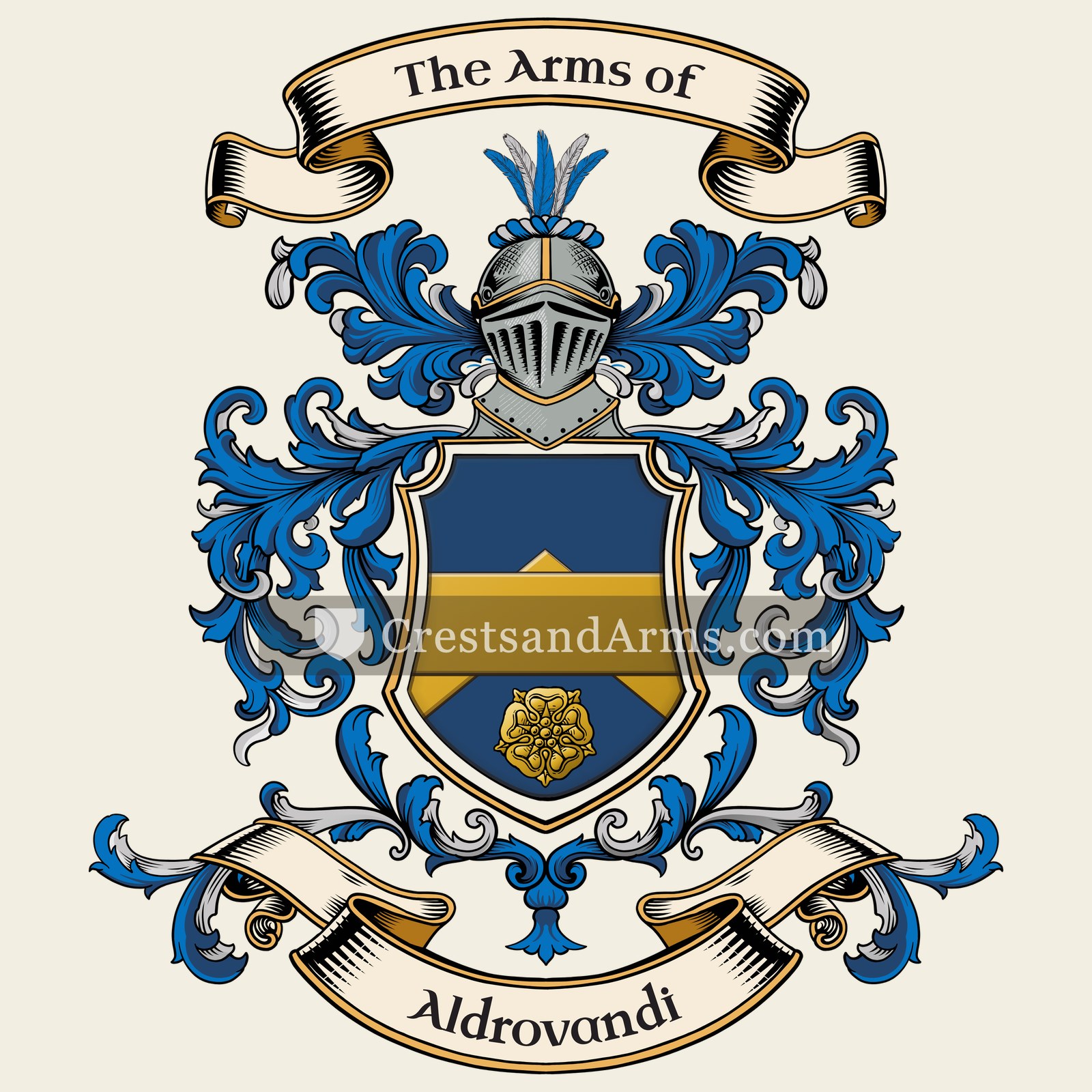 The Aldrovandi coat of arms, drawn from the recorded blazon