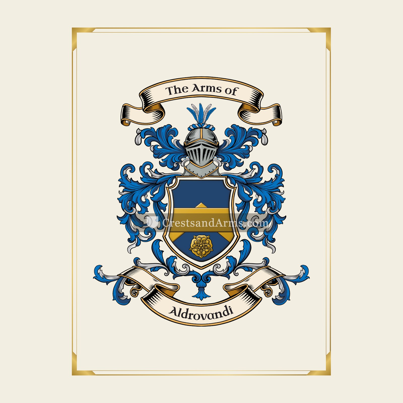 With gold border