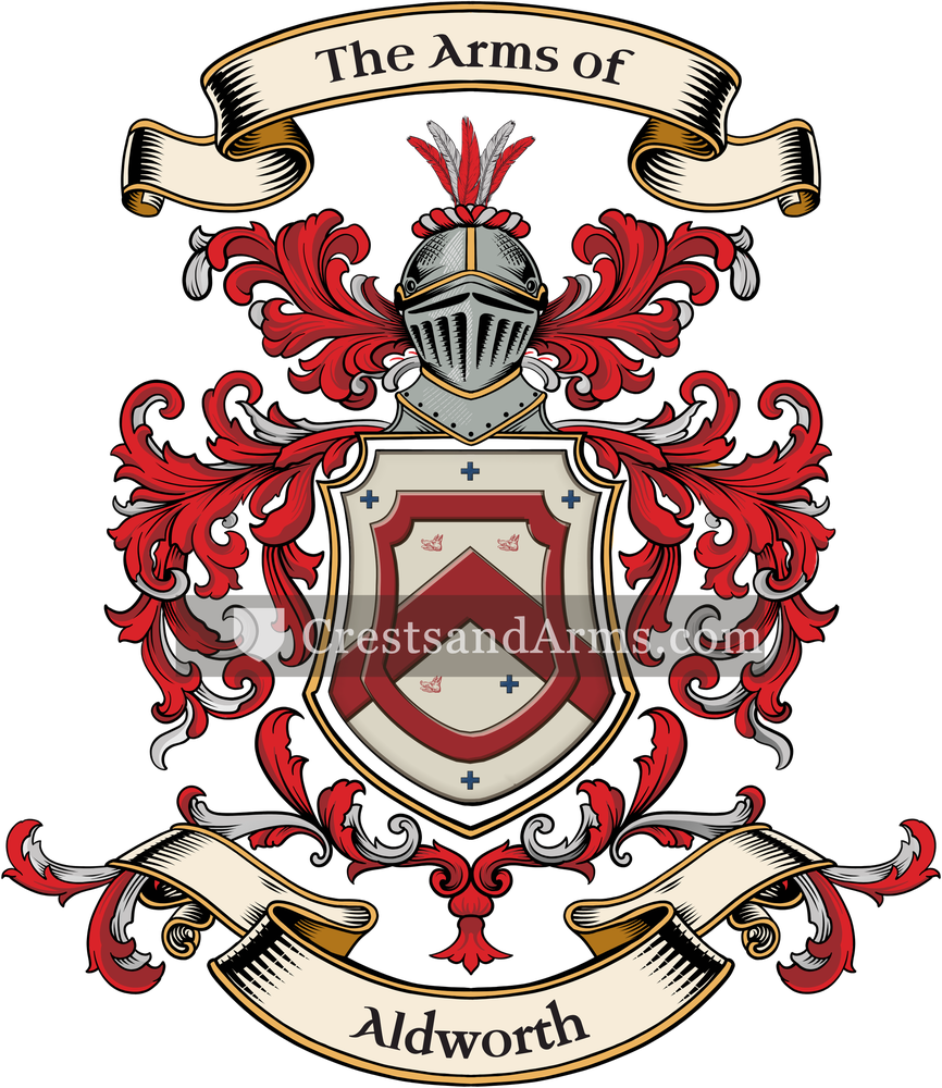 The Aldworth coat of arms, drawn from the recorded blazon