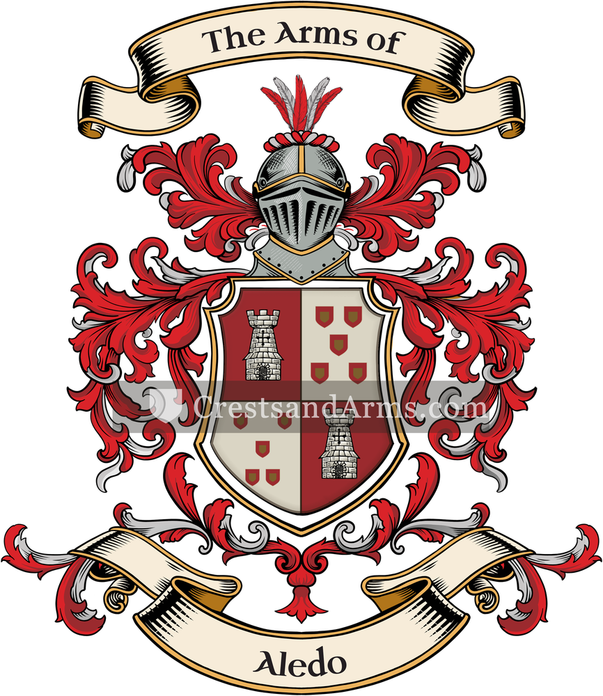 The Aledo coat of arms, drawn from the recorded blazon
