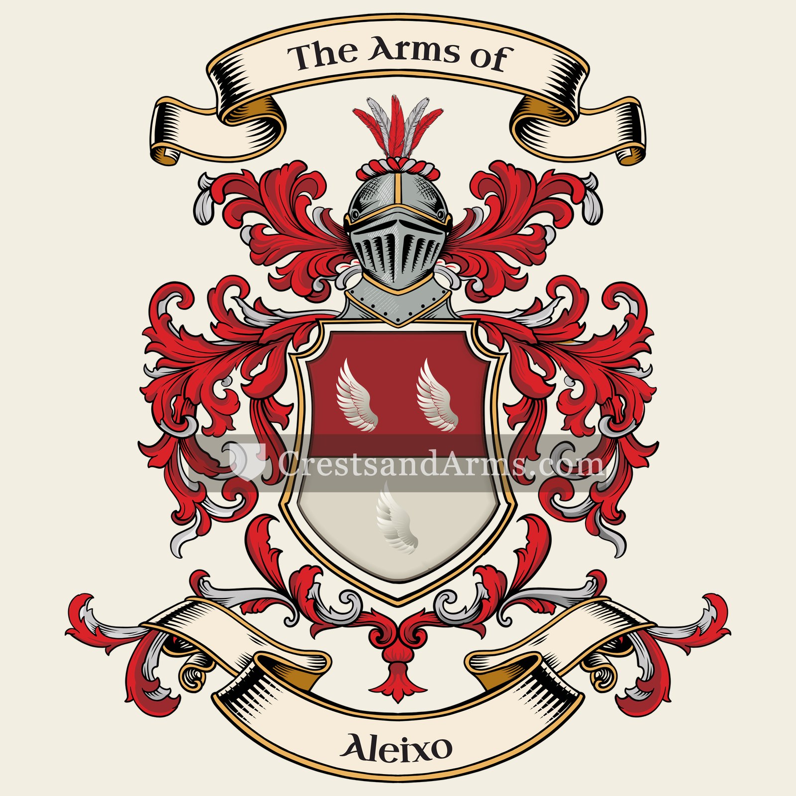 The Aleixo coat of arms, drawn from the recorded blazon
