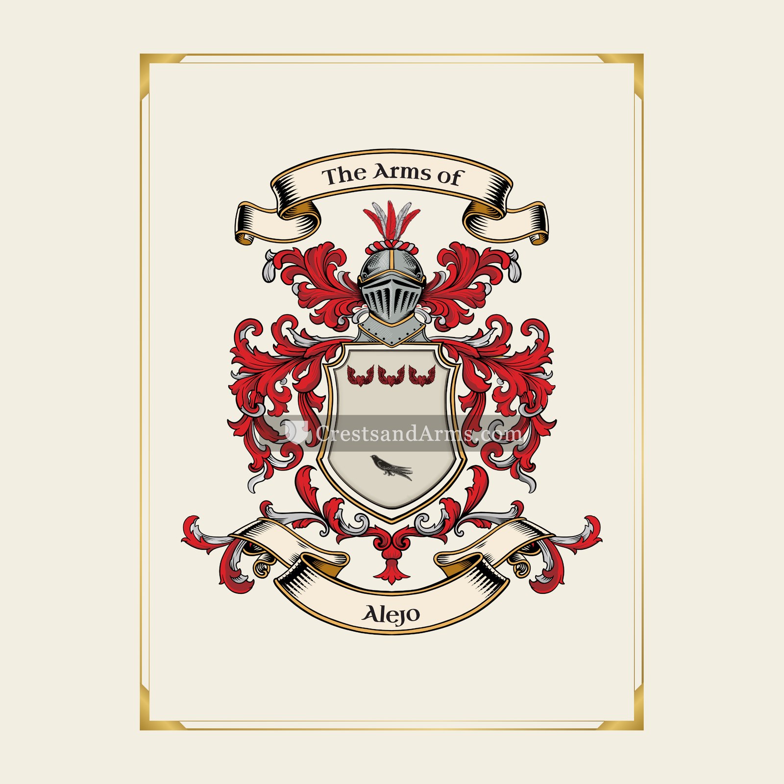 With gold border