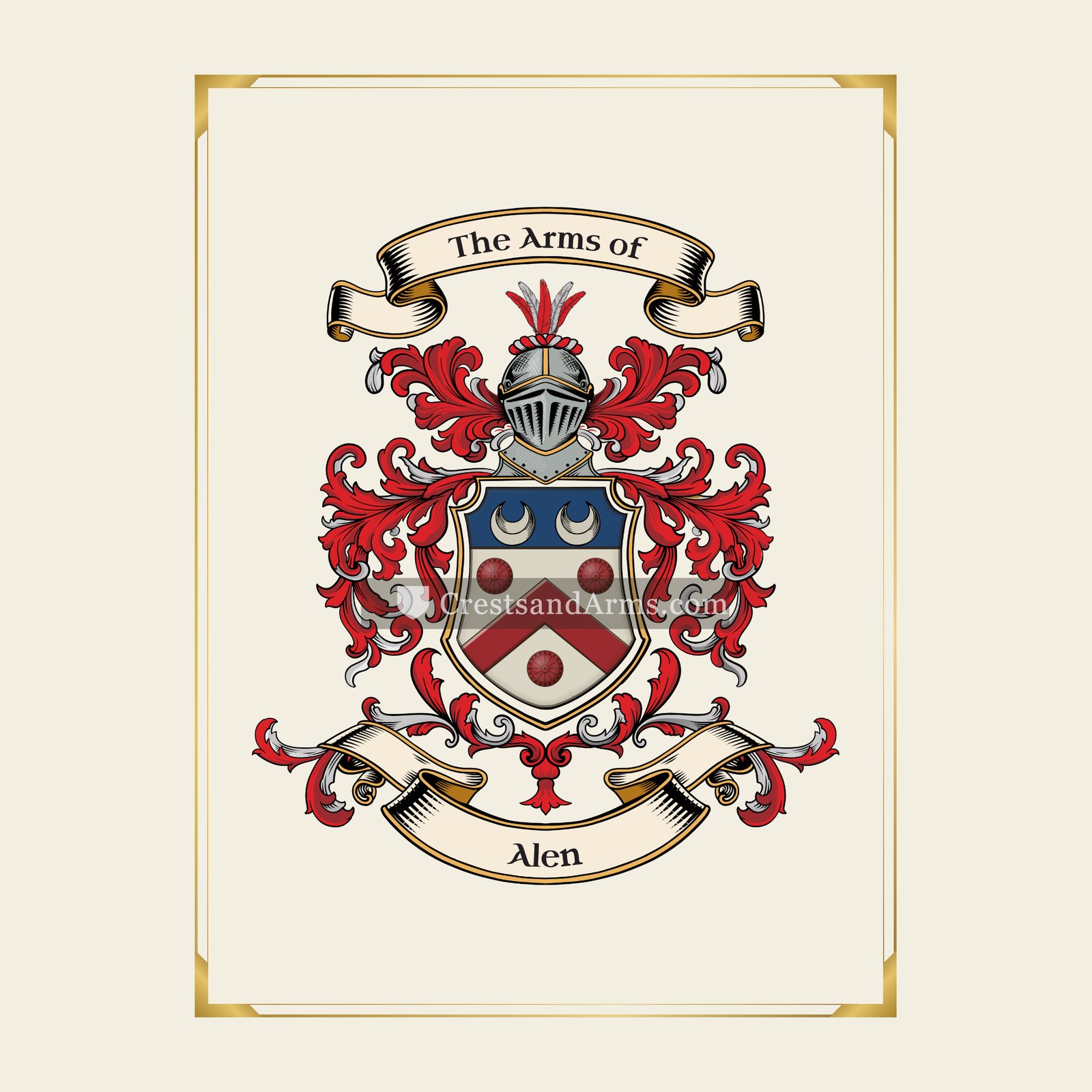 With gold border