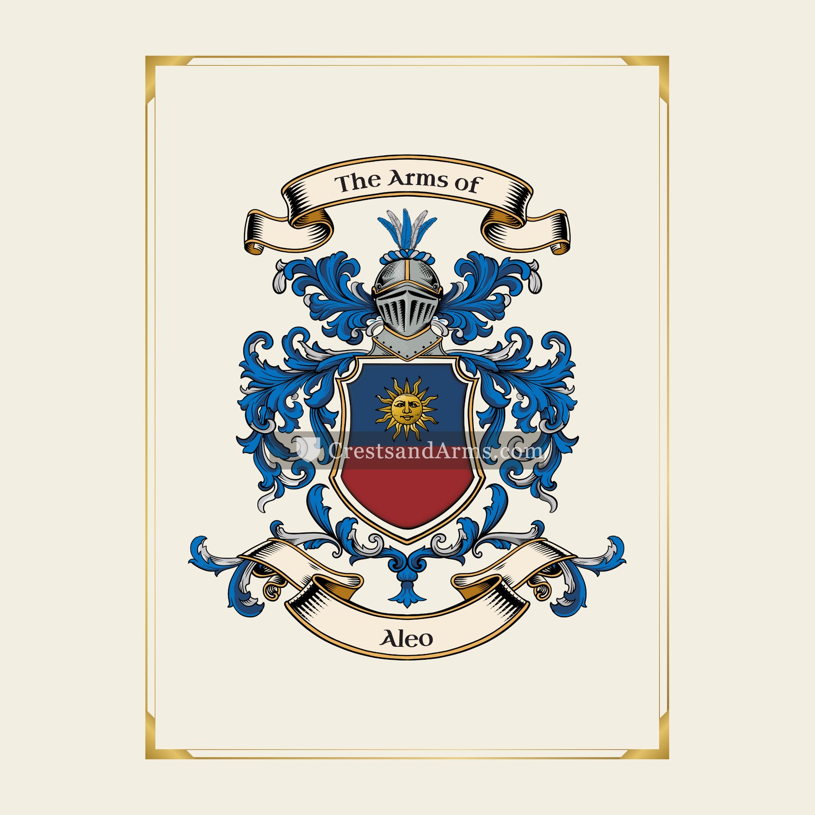 With gold border