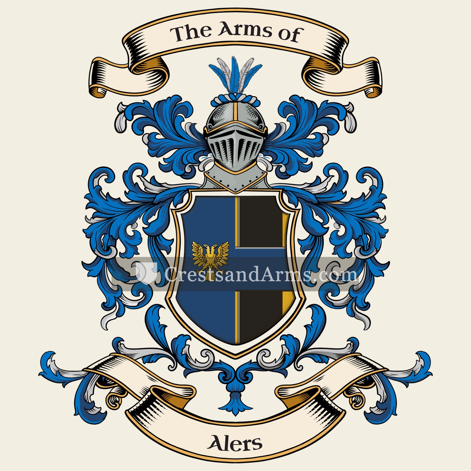 The Alers coat of arms, drawn from the recorded blazon
