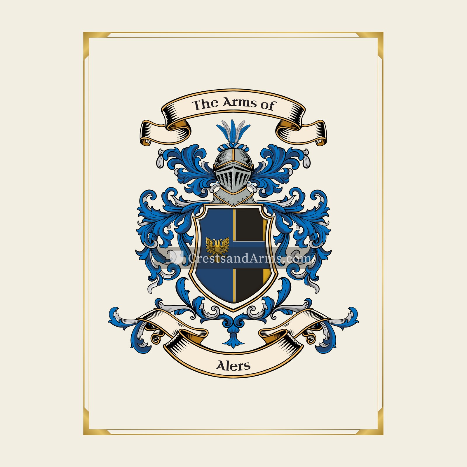 With gold border