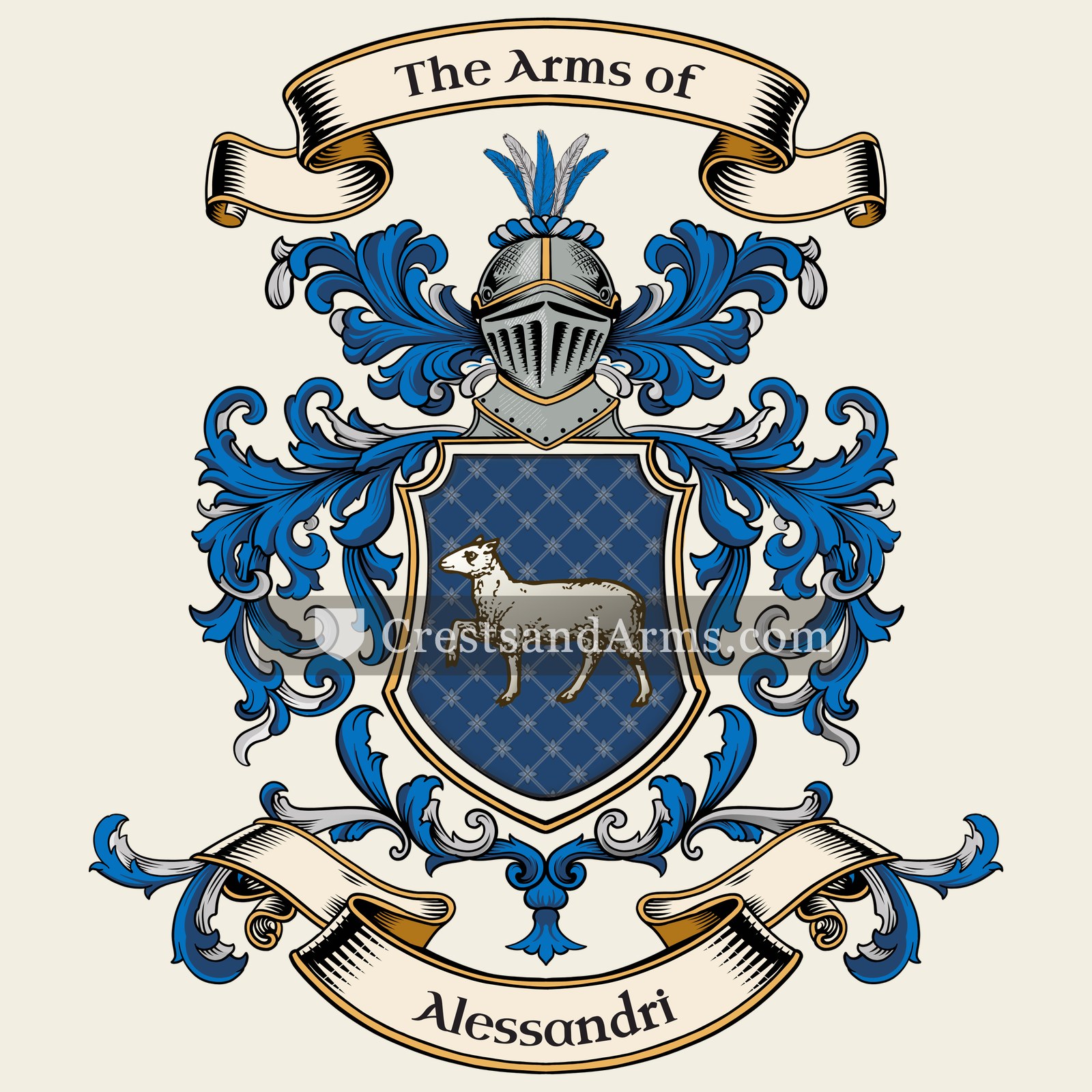 The Alessandri coat of arms, drawn from the recorded blazon