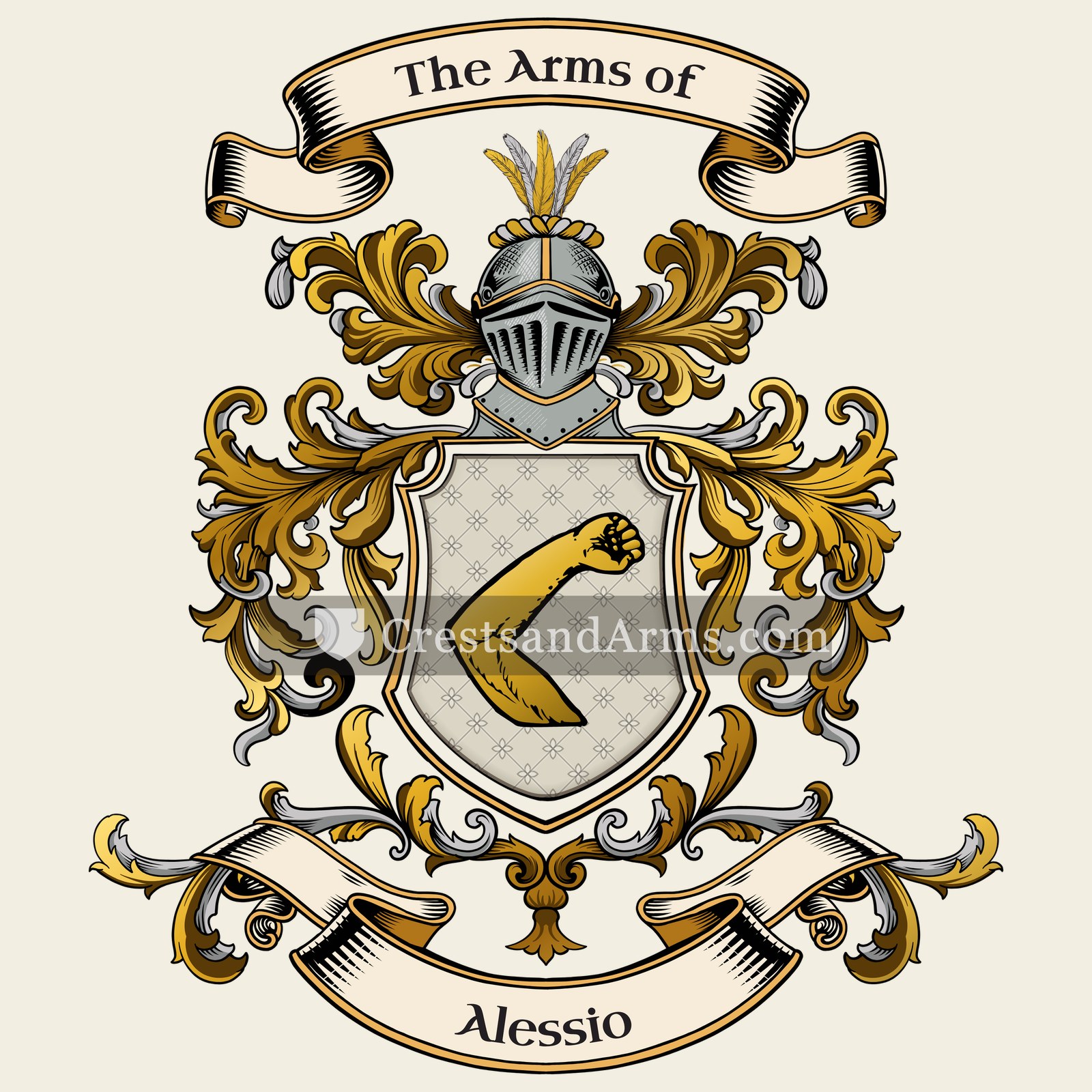 The Alessio coat of arms, drawn from the recorded blazon