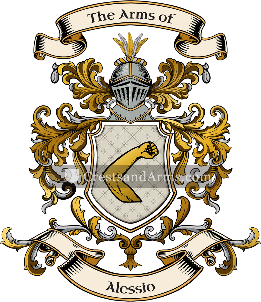 The Alessio coat of arms, drawn from the recorded blazon