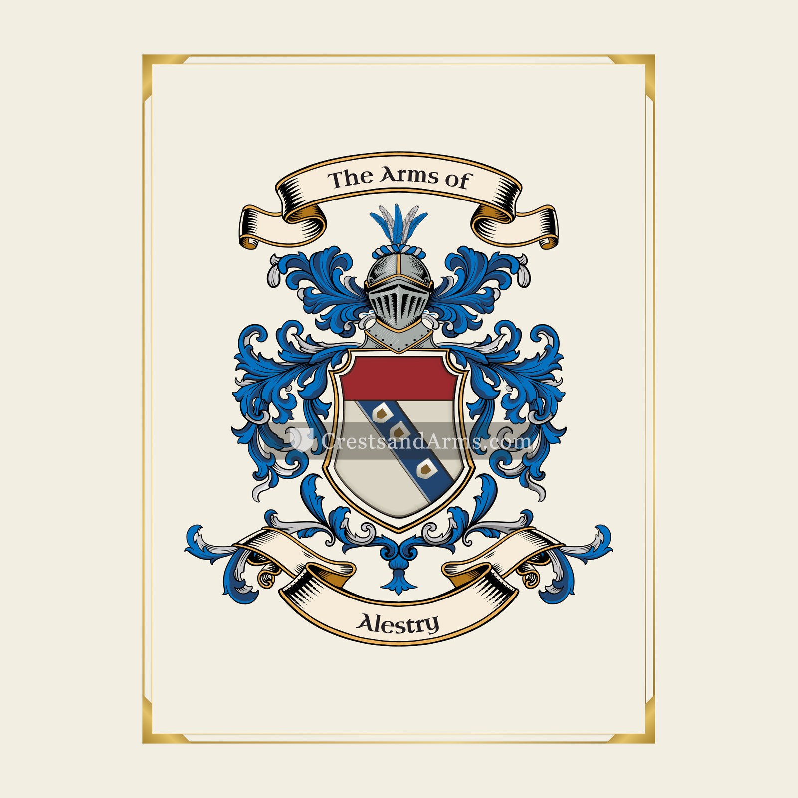 With gold border