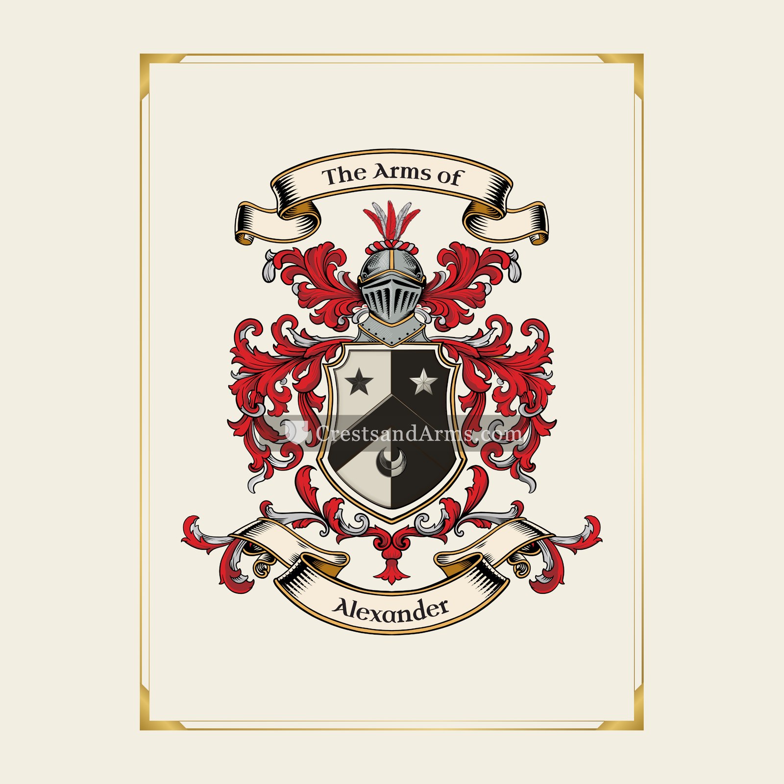 With gold border
