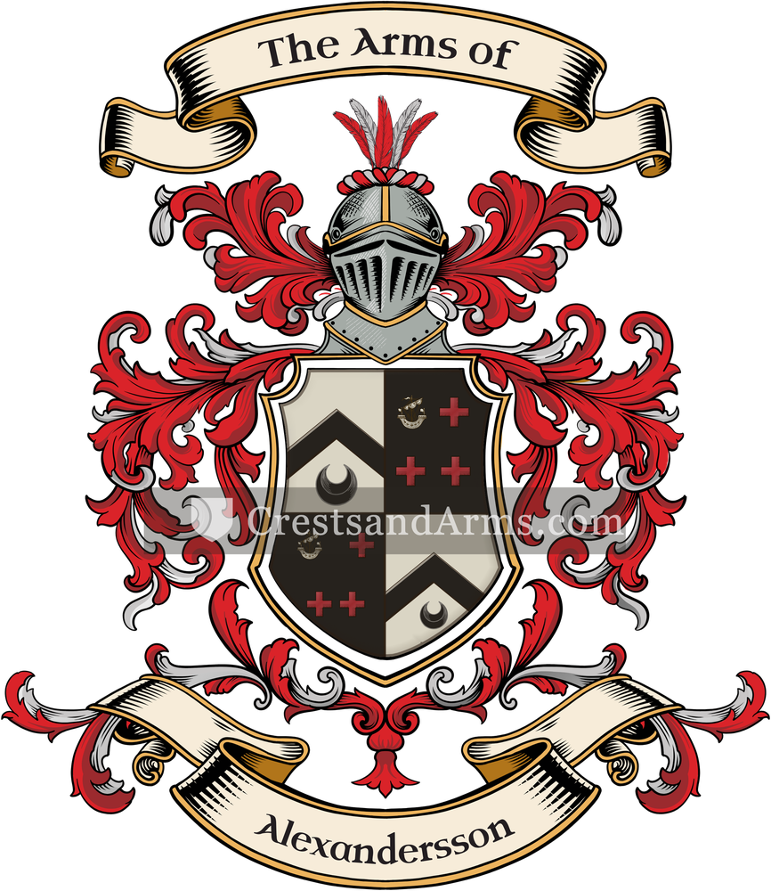 The Alexandersson coat of arms, drawn from the recorded blazon