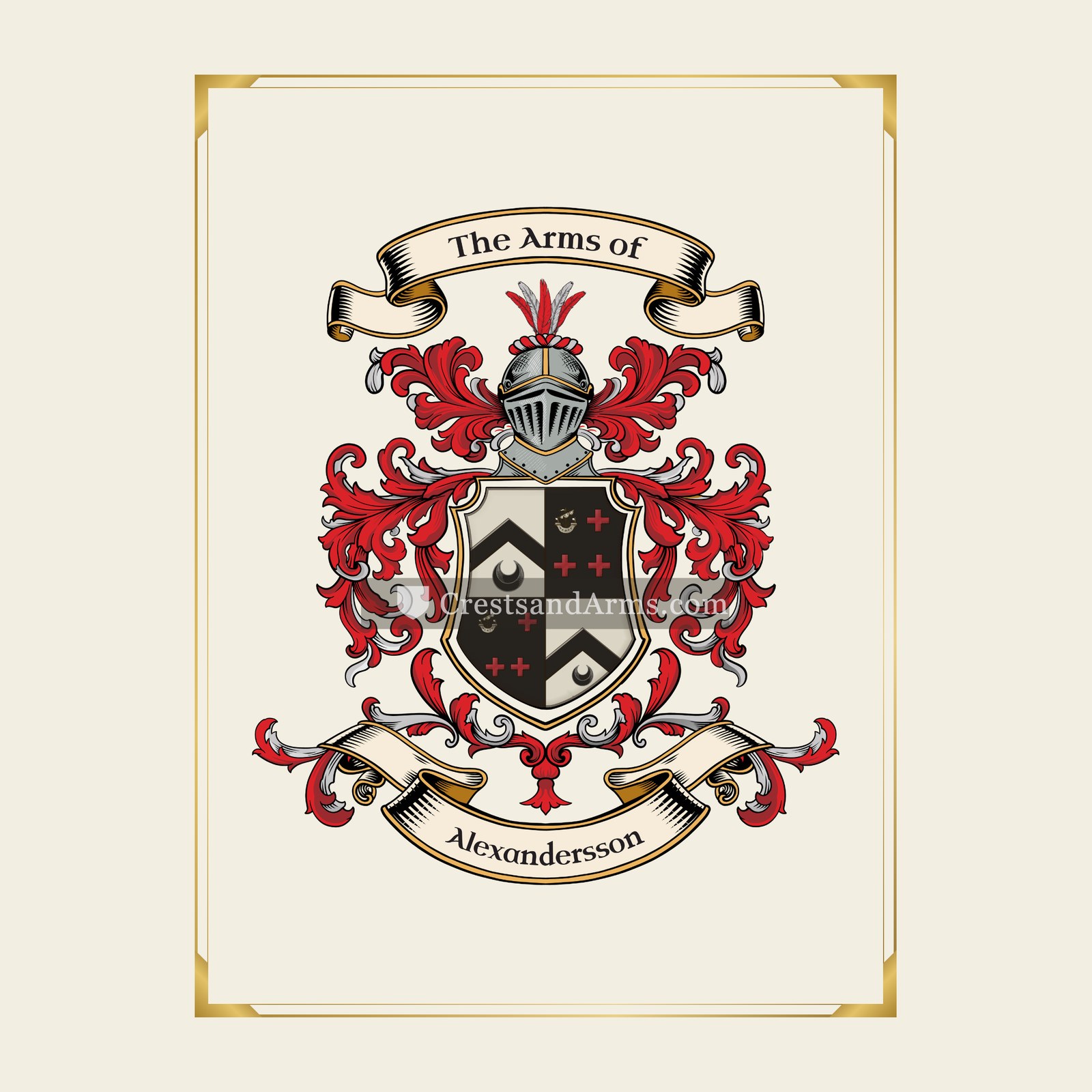 With gold border