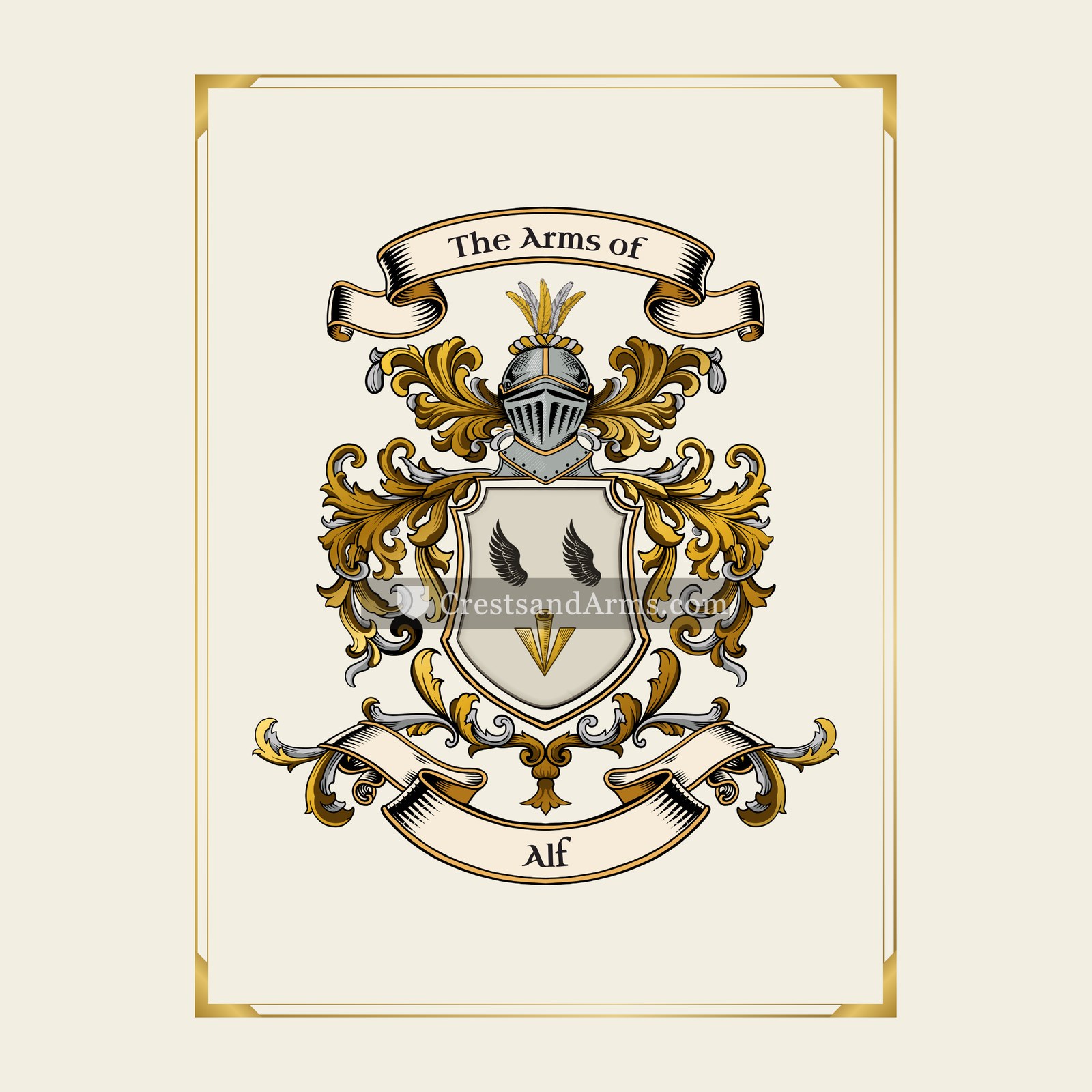 With gold border