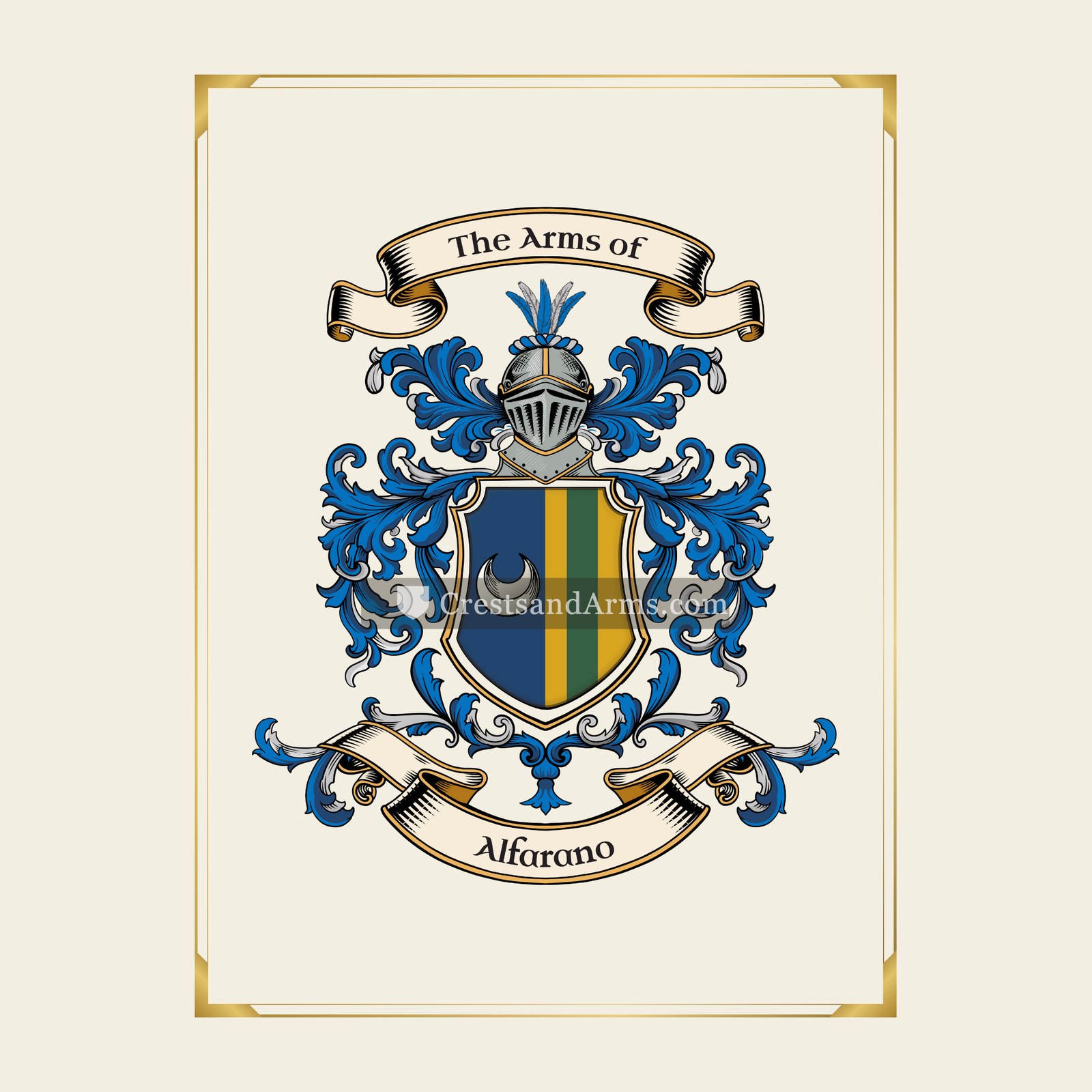 With gold border